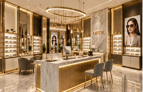SIGNATURE dekor modeli: mermer görünümlü yüzey, pirinç detay, nitelikli ahşap